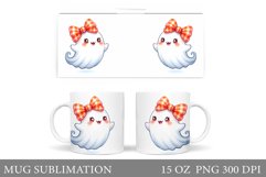Cute Ghost Mug Design. Cute Halloween Mug Sublimation Product Image 1