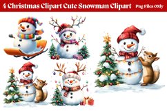 Christmas Cute-Snowman Clipart PNG Product Image 1