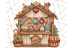Cozy Christmas Market Stall Clipart PNG, Holiday Art Png Product Image 4