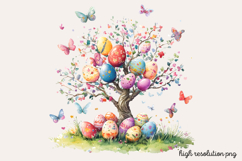 Easter Egg Tree Clipart PNG Product Image 1