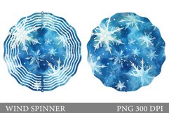 Snowflakes Wind Spinner. Winter Wind Spinner Sublimation Product Image 1