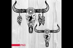 Western design cow skull png cactus desert cowboy png Product Image 1