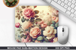 Flower Mouse Pad Sublimation, Spring Flower Mouse Pad PNG Product Image 1