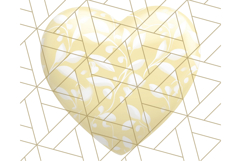 Pastel Puffy Patterned Hearts Clipart PNG, 3D Look Heart Png Product Image 4