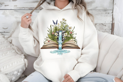 Floral Book Lover Png, Waterfall in Book Sublimation Design Product Image 7