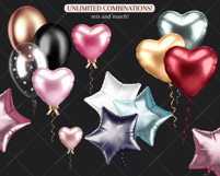 270 Metallic Balloons Clipart Product Image 8