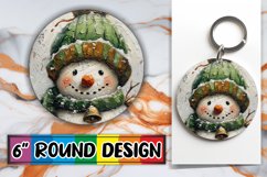 Winter Snowman for Keychain Round Design Christmas PNG Product Image 1