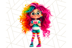 Cute Girl Clipart PNG, Playful Character Illustration Product Image 4