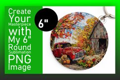 Autumn Leaves Truck Round Design Print PNG Product Image 1