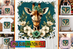 Cheerful TSHIRT Art Ideas PNG, Giraffe Product Image 1