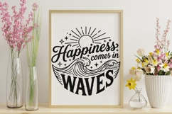 Happiness Comes In Waves Svg, Summer Vibes Svg, Beach Svg. Product Image 9