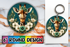Radiant Round Sublimation Coasters, Giraffe Product Image 1