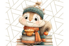 Cozy Autumn Animal Clipart, Fall Forest Critters PNG Product Image 4