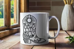 Cowboy boot cut file svg, png Cactuses floral decor cricut Product Image 6