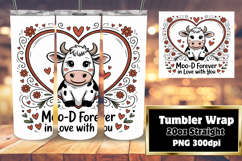 20oz Tumbler Wrap for Personalization , Cute Cow Product Image 1