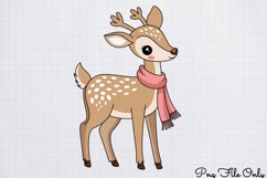 Cute Pink Christmas Watercolor Clipart Bundle PNG Product Image 9