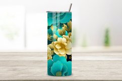 Gold Floral Mirage Tumbler Wrap | Sublimation PNG design Product Image 2