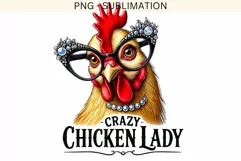 Crazy Chicken Lady PNG, Funny Chicken Lady Sublimation Product Image 4