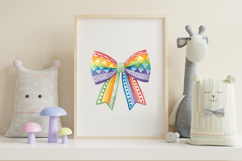 Geometric Rainbow Coquette Bow Clipart with Patterns Product Image 7