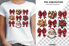 Coquette Christmas Sublimation Design, Santa Claus PNG Product Image 1