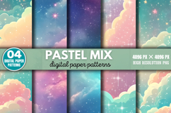 Pastel Mix Digital Paper Background Bundle PNG Product Image 9