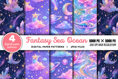 Fantasy Sea Ocean Background Pattern JPG Product Image 1