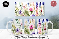 Mug sublimation design with wildflowers, PNG Bundle Product Image 8