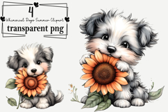 Whimsical Dogs Summer Clipart Watercolor PNG Product Image 1