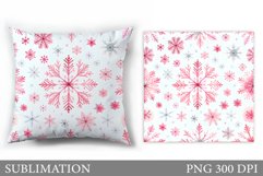 Snowflakes Pillow Design. Christmas Pillow Sublimation Product Image 1