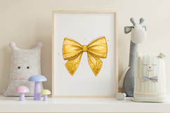 Classic Gold Glitter Coquette Bow Clipart Product Image 7