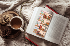 Cozy Cute Bookshelf Bookmark,Pastel Themed Library Set Product Image 8