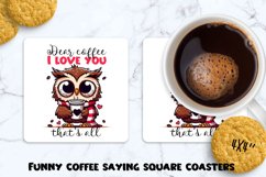 Funny coffee saying square coaster. Sublimation PNG. Product Image 1