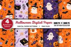 Halloween Digital Paper Backgrounds PNG Product Image 1