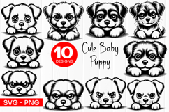 Cute Baby Puppy SVG PNG Product Image 1