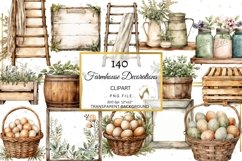 Rustic chic Farmhouse clipart bundle, watercolor farmhouse Product Image 4
