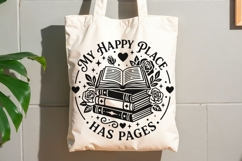 My Happy Place Has Pages Svg, Book Lover Svg, Book Worm Svg. Product Image 9