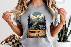 Motorcycle Life PNG, Vintage Biker Mountain Sublimation Product Image 8