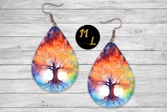 Tree of Life teardrop earring png,Tree Earrings sublimation Product Image 1