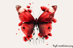 Butterfly Flowers Sublimation PNG Product Image 1