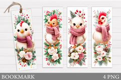 Christmas Chicken Bookmark. Christmas Bookmark Printable Product Image 1