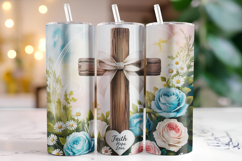 Faith Hope Love Tumbler Wrap | Sublimation | Tumblers Product Image 1