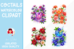 4 Floral Drinks Collection with Botanical Summer Elements Product Image 1