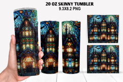 House Skinny Tumbler 20oz Wrap Design, Halloween Tumbler Product Image 1