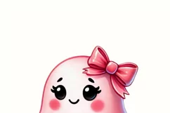 Too Cute to Spook Halloween PNG, Pink Ghost Sublimation Product Image 2