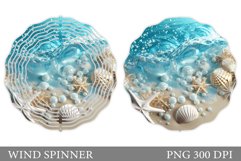 Sea Wind Spinner Sublimation. 3D Seashell Wind Spinner Product Image 1