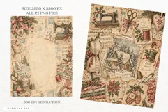 Sewing Christmas Junk Journal Pages Product Image 3