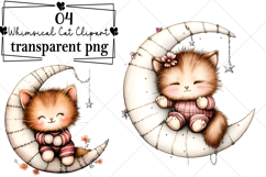 Whimsical Cat Clipart Watercolor PNG Product Image 1