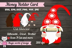 3d Christmas Gnome Money Holder SVG, paper craft card Product Image 1