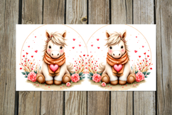 Valentine animals | cute horse mug sublimation design PL Product Image 4