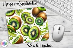 Kiwi Fruit Mouse Pad, Tropical Summer Fruits Sublimation Product Image 1